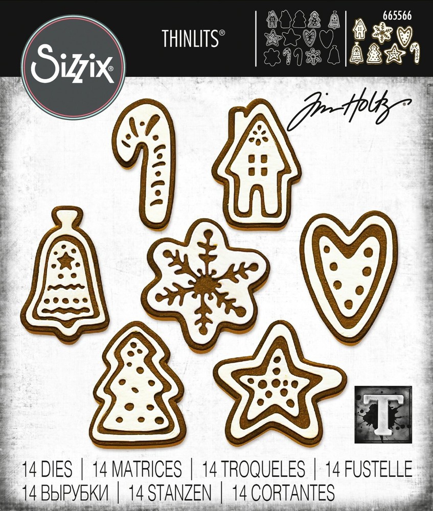 Sizzix Thinlits Christmas Cookies #665566 14pk set Retail $21.99 Tim Holtz