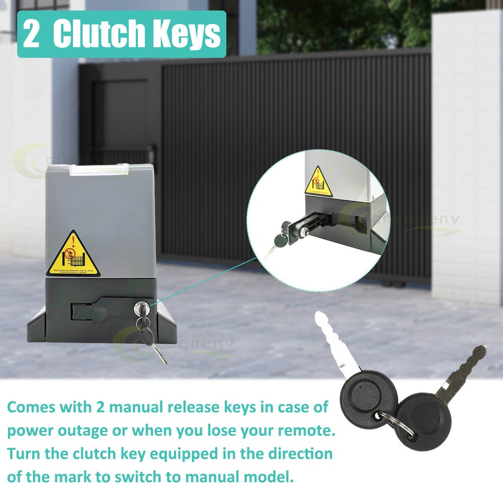 3100lbs Automatic Sliding Gate Opener Door Operator 4 Remote Control+APP Control