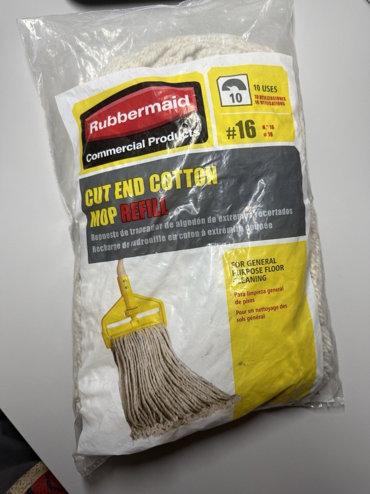 Rubbermaid Cut End Cotton Mop Refill #16 Small