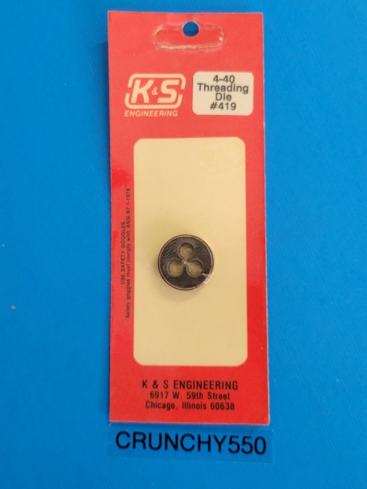 K&S Engineering #419 Threading Die 4-40 RC Part