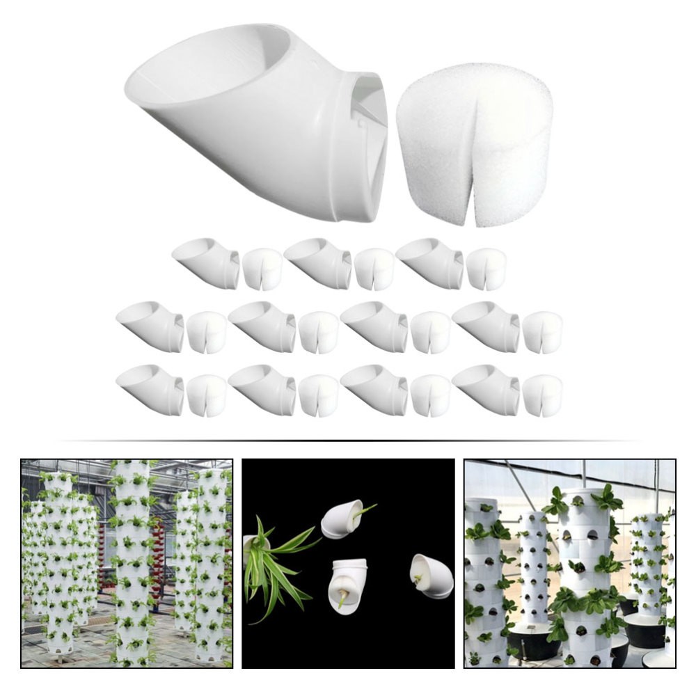 Hydroponic Tower Sponge Plastic Cups Hydroponic Planting Grow Cups