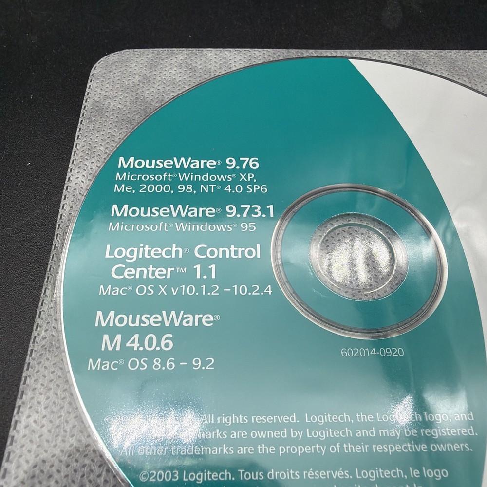Logitech MouseWare 9.76 CD-ROM for Windows & Mac OS - Disc Only - For Mouse