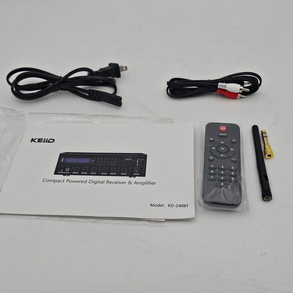 KEiiD KD-240BT Compact Powered Digital Receiver & Amplifier Bluetooth Black