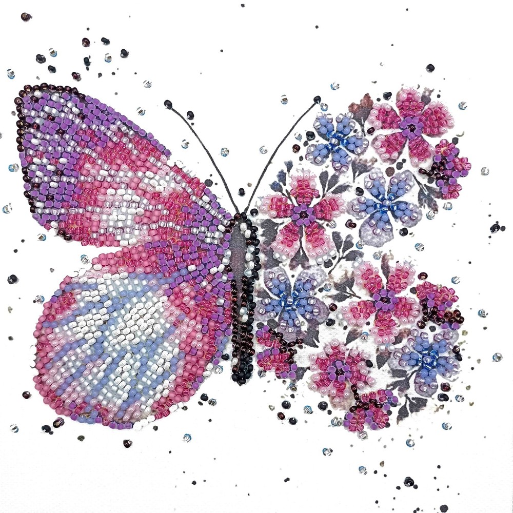Abris Art, Beaded Butterfly, Needlepoint Kit, Beadwork Embroidery, Monarch
