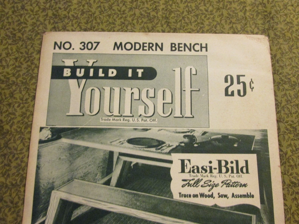 Easi-Bild Build It Yourself PATTERN COMPLETE NO. 307 Modern Bench