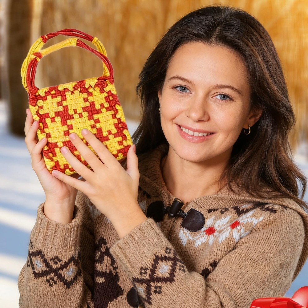 Loom Loops Potholder Muti-Colored Weaving Loom Loop Potholder Loop Rainbow El...