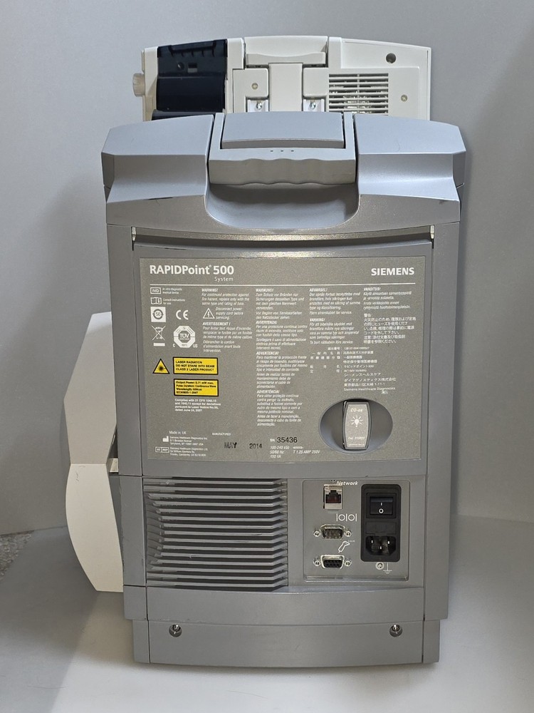 Siemens - RAPIDPoint 500 - Blood Gas Analyzer Bar Code Reader Touchscreen LCD