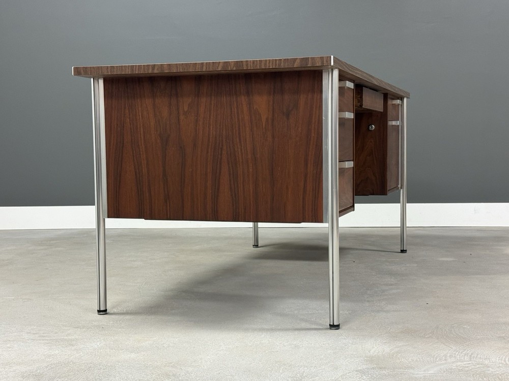 Walnut And Formica Mid Century Modern Desk