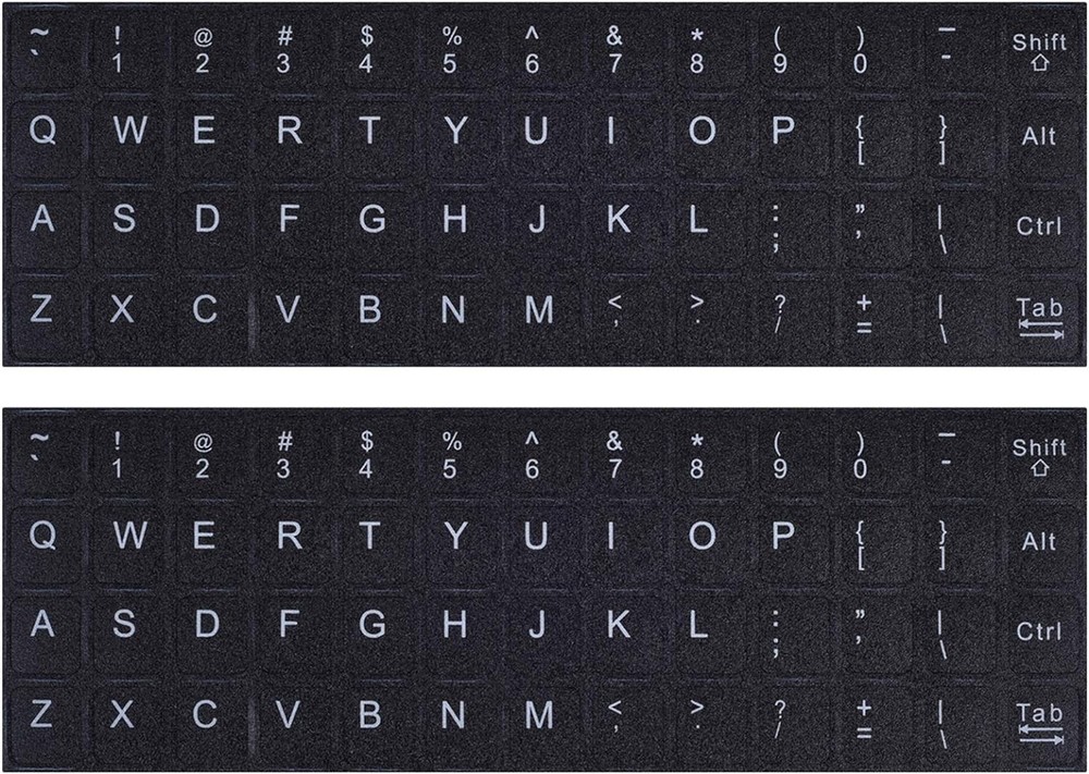 English Keyboard Stickers, 2 Pack Replacement Letters