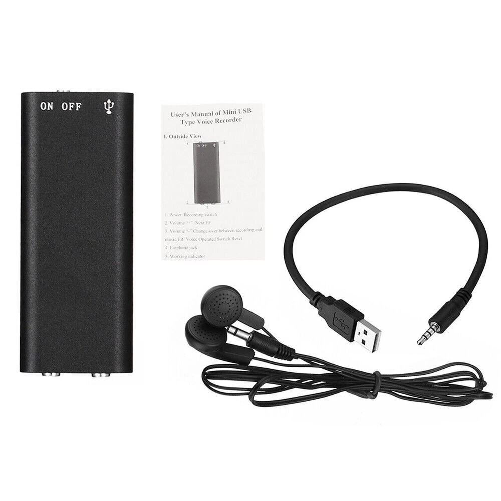 Dual Function 16GB Audio Recorder Mini Size Hidden MP3 & Udisk Office record US