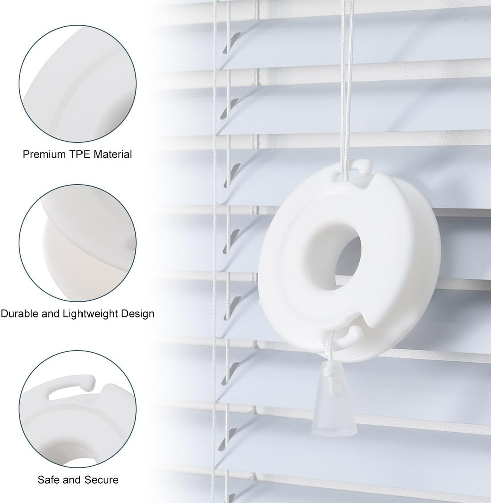 Blind Cord Winder, Window Blinds String Holder Cord Blind Safety (4 Pack, White)