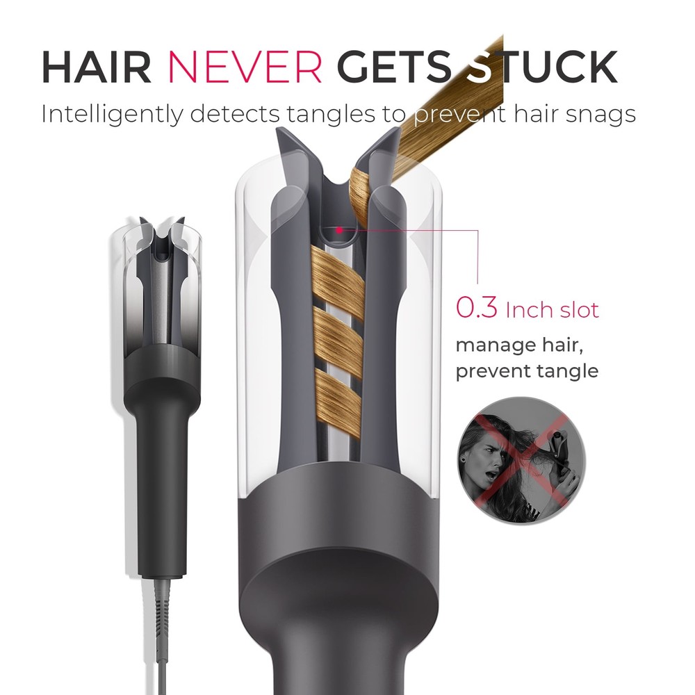 TYMO CURLPRO Automatic Curling Iron, 1 Inch Tourmaline Ceramic Barrel,