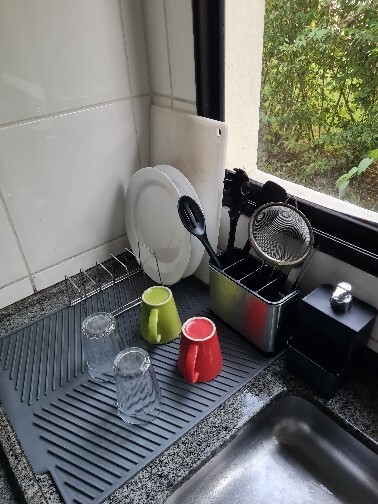 Dish Draining Mat Folding Kitchen Pans Drainer Tray Silicone Drying Board Pad