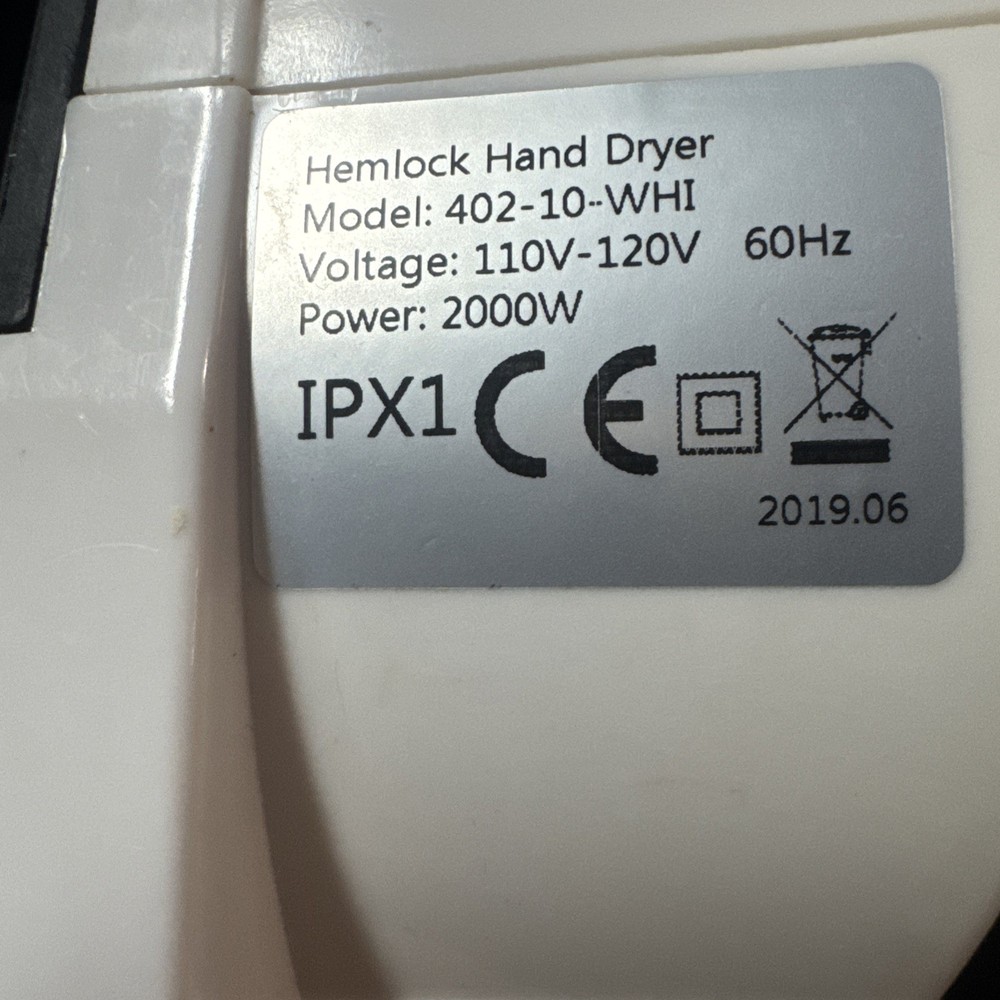 Alpine Hazel Hand Dryer Automatic 110 Volt/120 Volt Wall Mounted White