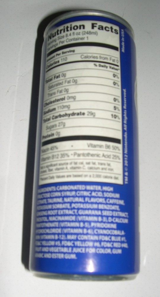 Super Mario Power Up Energy Drink Unopened 2012 (Empty)