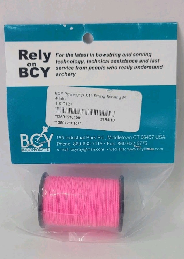 Pink BCY Powergrip Serving Thread Jig Spool Bow String Bowstrings, .014"