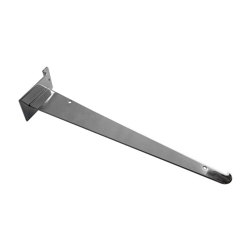 12" Slatwall Shelf Bracket, Chrome, Hanger Display Panel Shelf 10 Pc Set