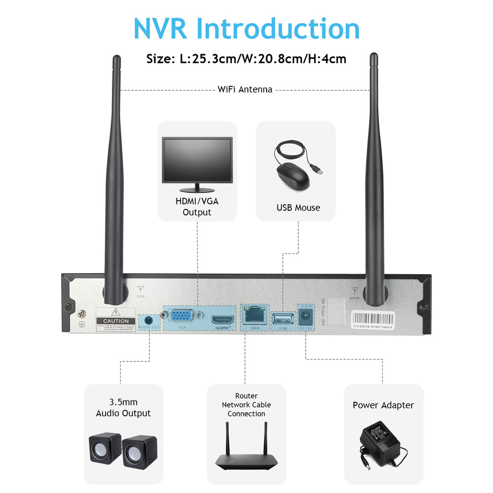 WIFI Home IP Security Camera 5MP System Wireless CCTV PTZ Smart Night Vision