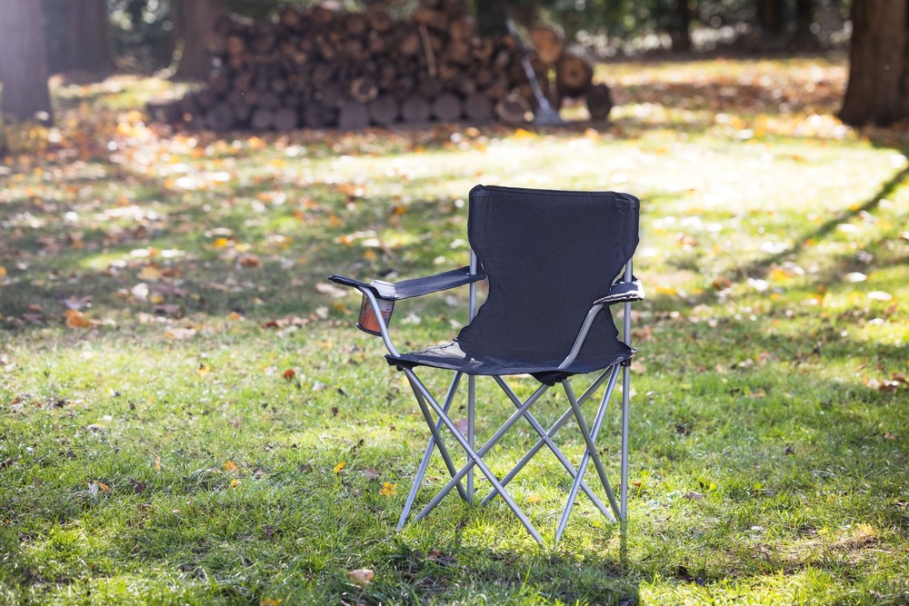 Quad Folding Camp Chair with Cup Holder, Black