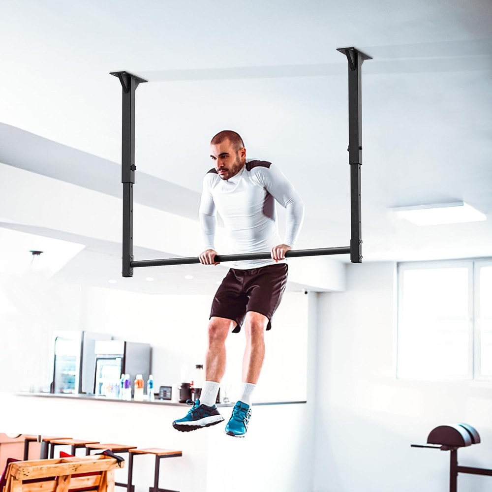 48" Ceiling Mounted Pull Up Bar Heavy Duty Multi-Grip Chin Up Bar,Mounted Pullup