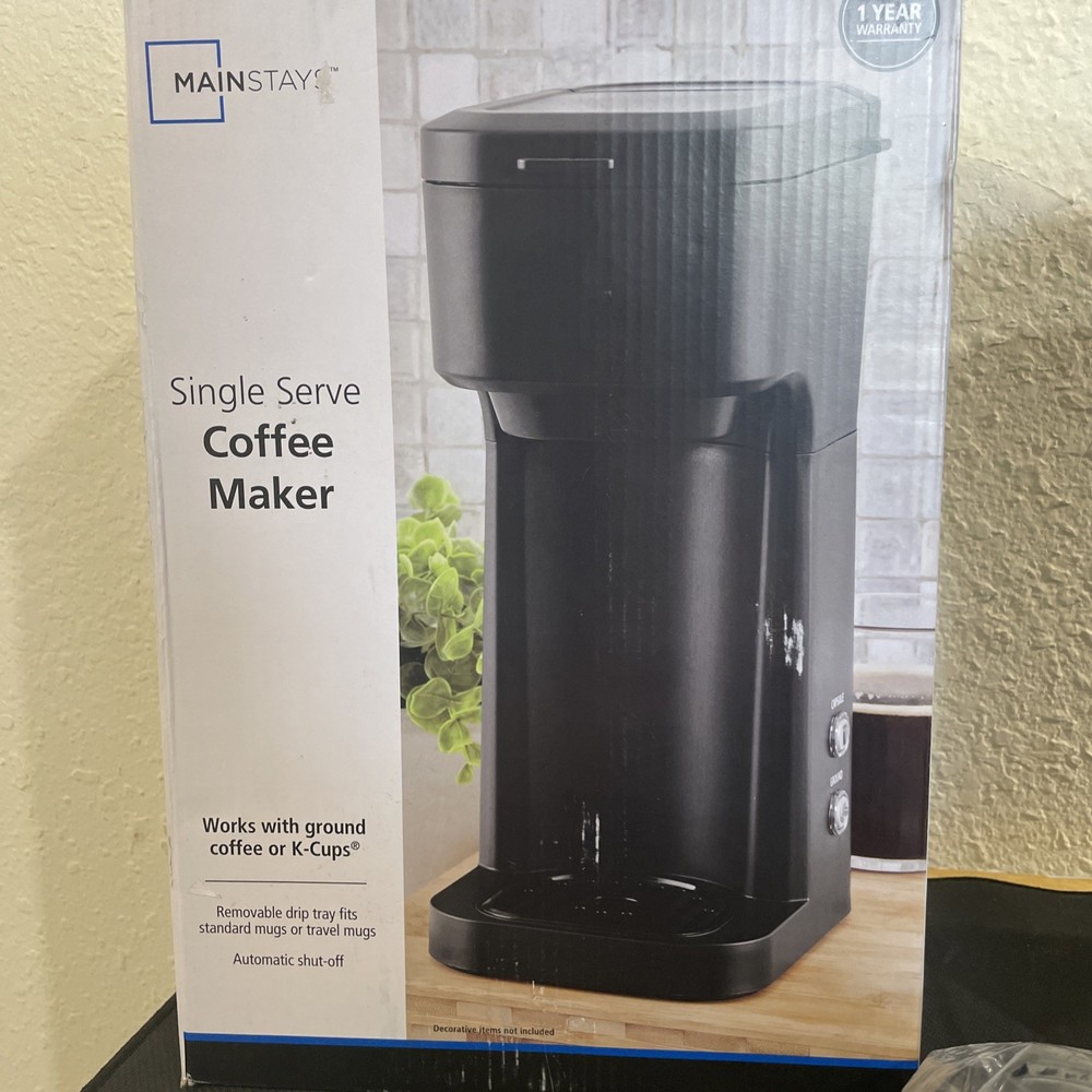 Mainstays Black Matte Single Serve Coffee Maker
