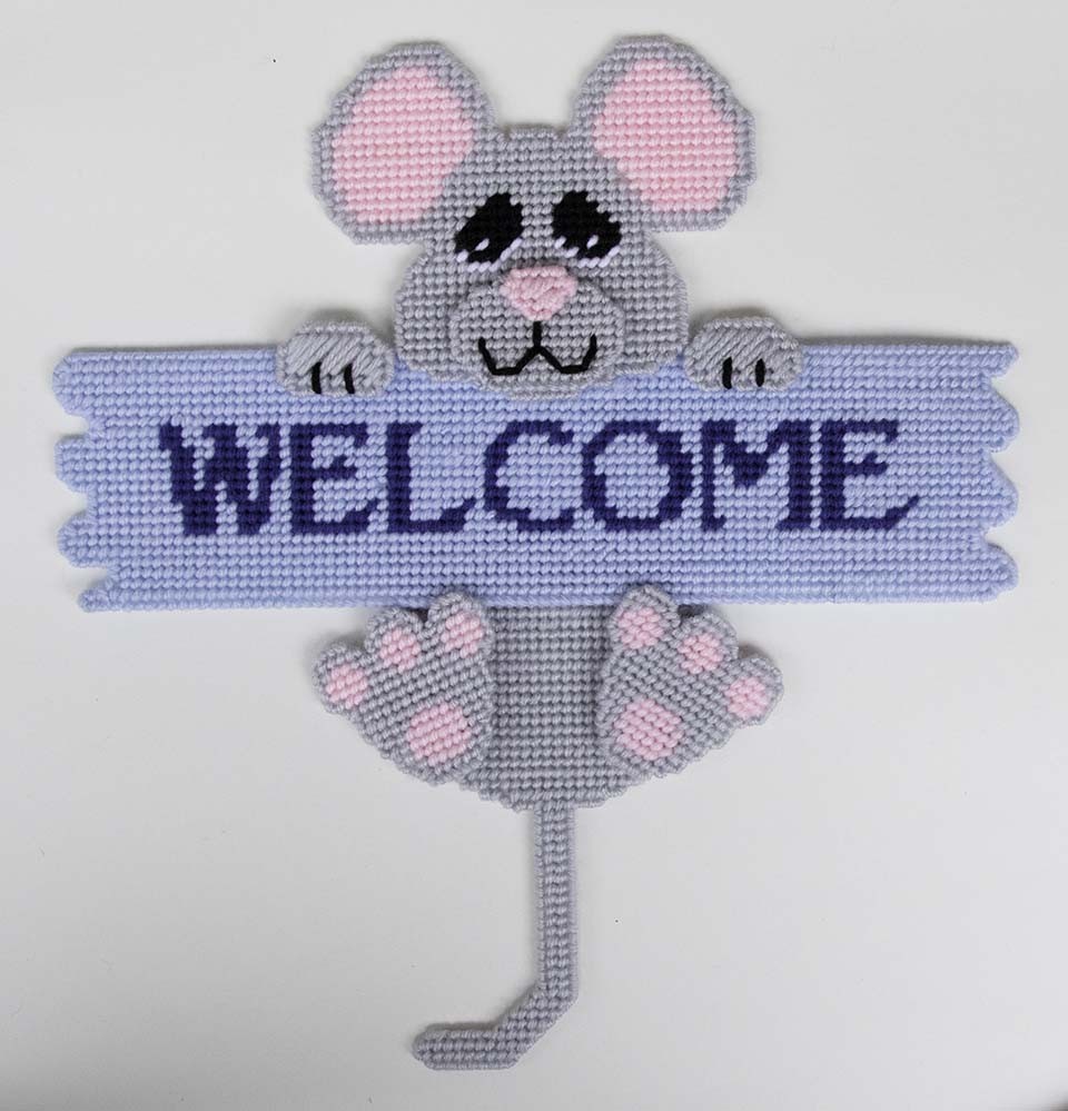 Mouse Welcome Sign- Plastic Canvas Pattern or Kit