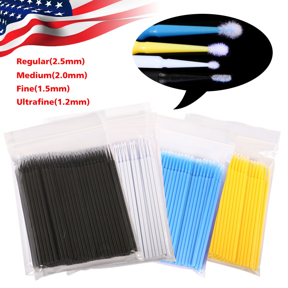 100-1000 Microbrush Micro Brush Applicator Tips (Regular, Fine, Super Fine) ez