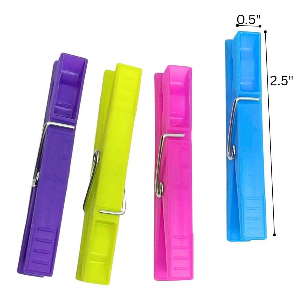 Coloured Plastic Clothes Pins: 24CT