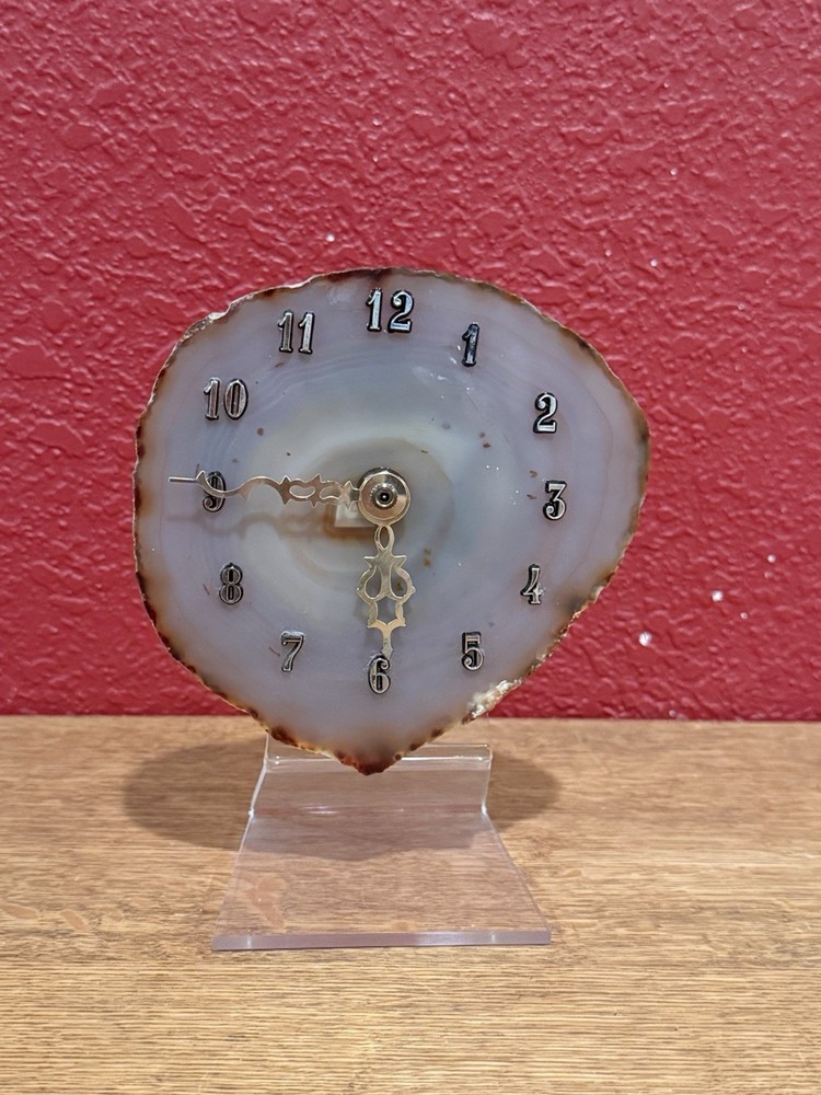 Agate Slice Table Clock For Parts
