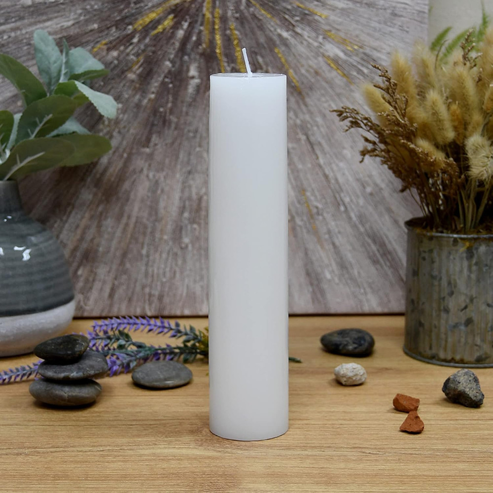 9 Inch White Pillar Candle