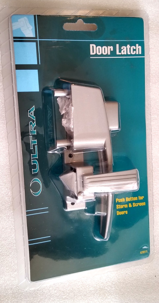 Ultra Rectangular Push Button Door Latch For Storm Screen Doors Silver 47011 New