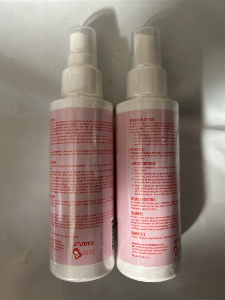 X2 Studex Advanced Piercing Aftercare & Cleanser 3.4oz•Phosphoric Acid Solution