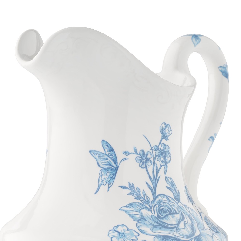 Stoneware 2 Quart Pitcher Blue W/ Durable & Leak Proof Design New