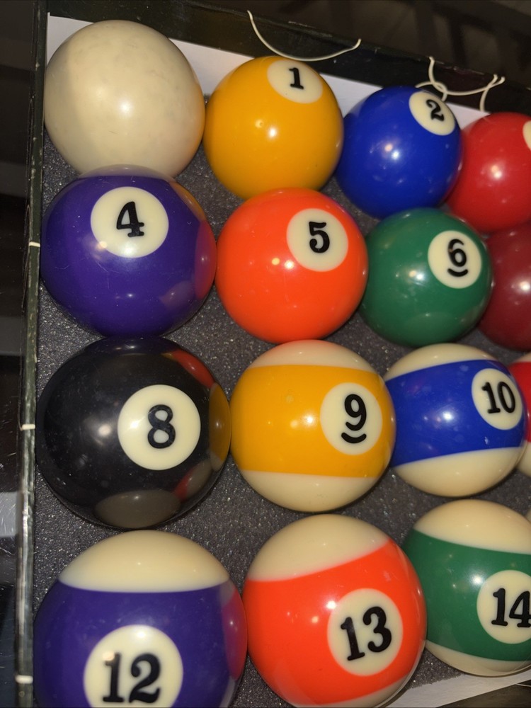 Vtg Pool Balls Complete Billiard Set
