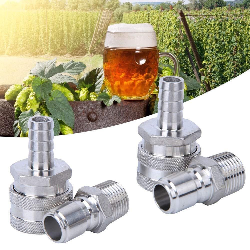 4pcs Stainless Steel Quick DisconnectG1/2in Male Thread Connector SetEasy Ins...