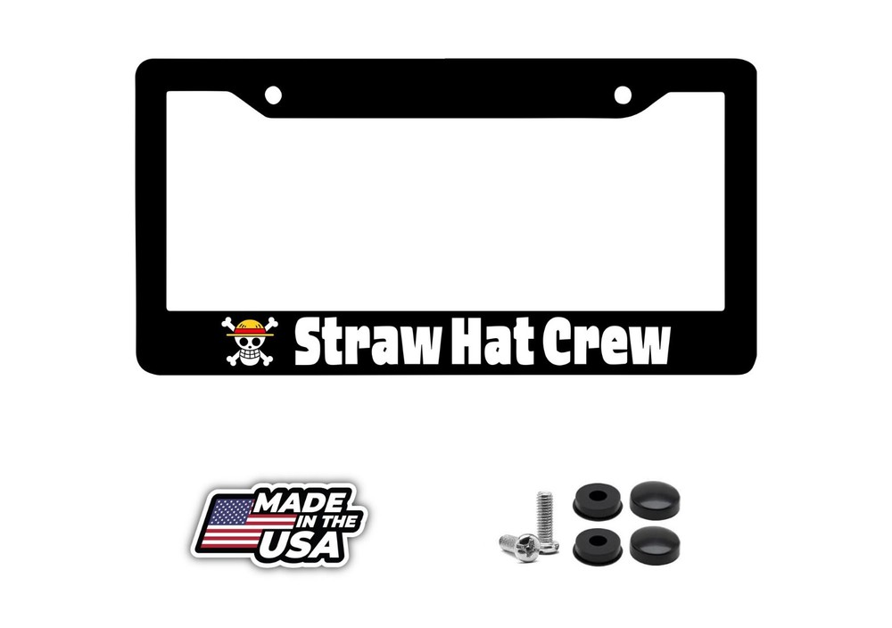 Straw Hat Crew One Piece Glossy Black License Plate Frame