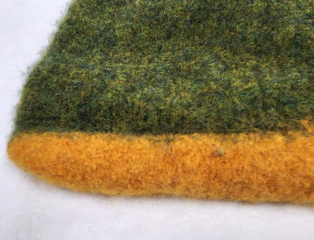 Vintage Green and Yellow Wool Handbag