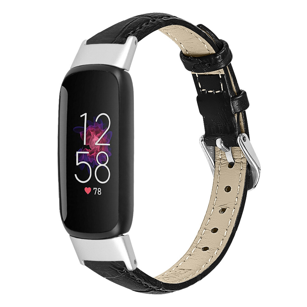 For Fitbit Luxe Replacement Strap Crocodile Pattern Leather Wristband Band