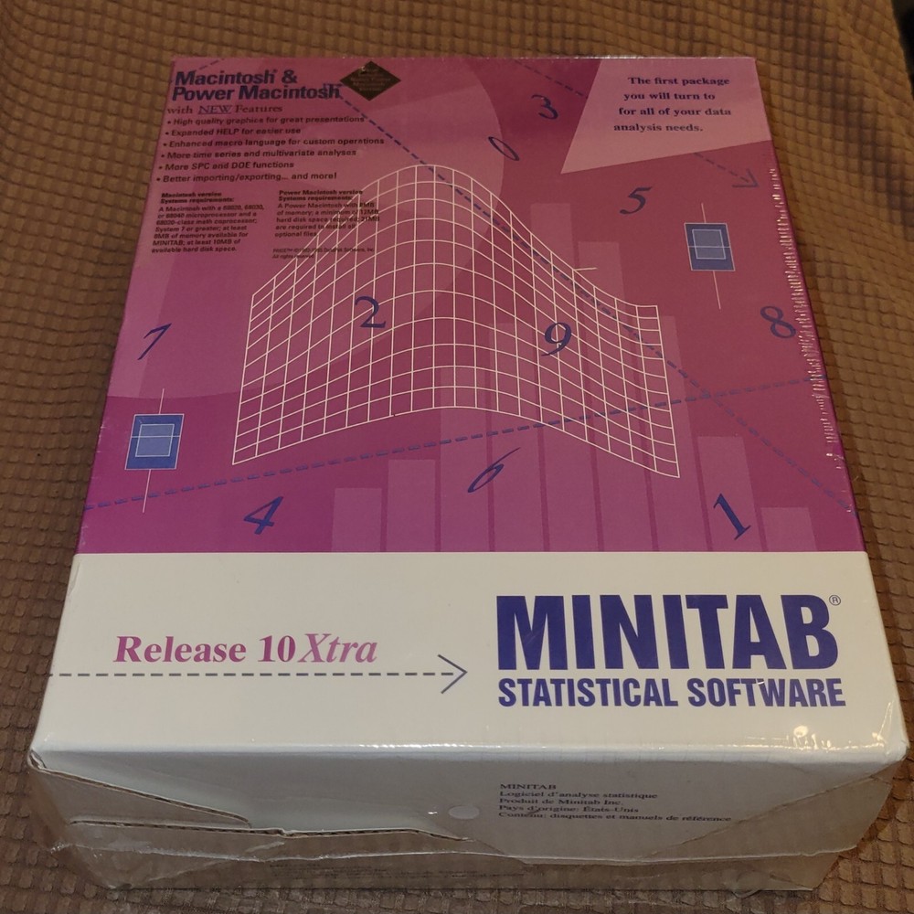 MINITAB Statistical Software Release 10Xtra for Macintosh & Power Macintosh NEW!
