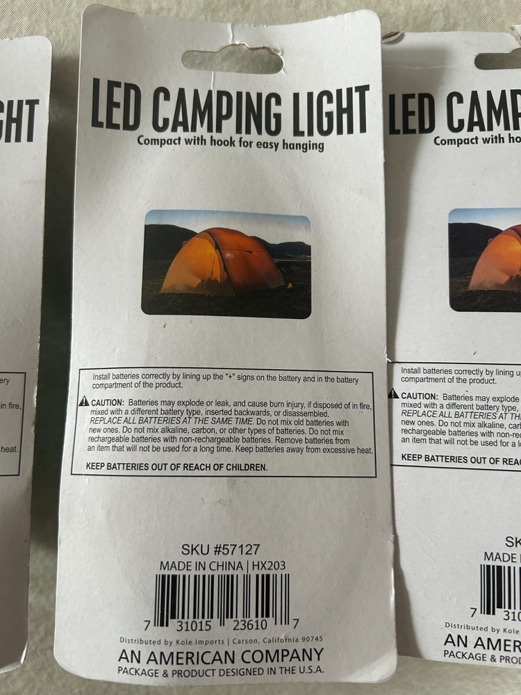 Set of 3 LED Hanging Camping Lights