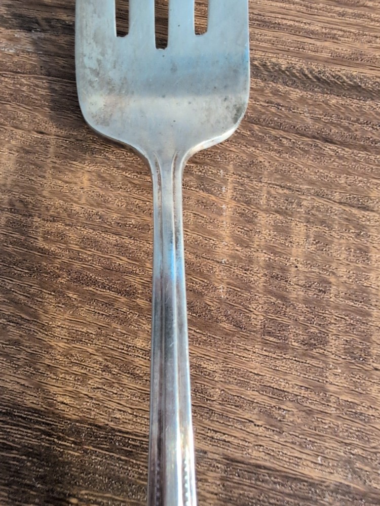 Vtge Fascination Silverplate Cold Meat Serving Fork Floral Scroll Pattern 8.5"