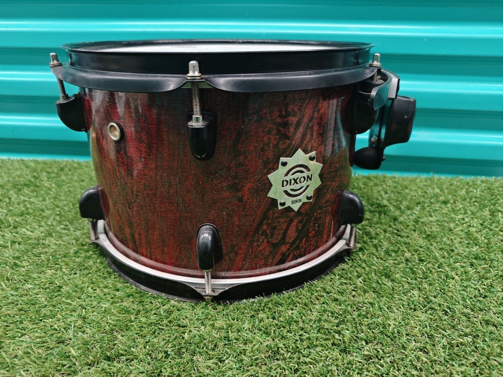 ⚡Dixon DEMON 12"X8" Rack Tom Drum - Red Grey Swirl⚡⚡