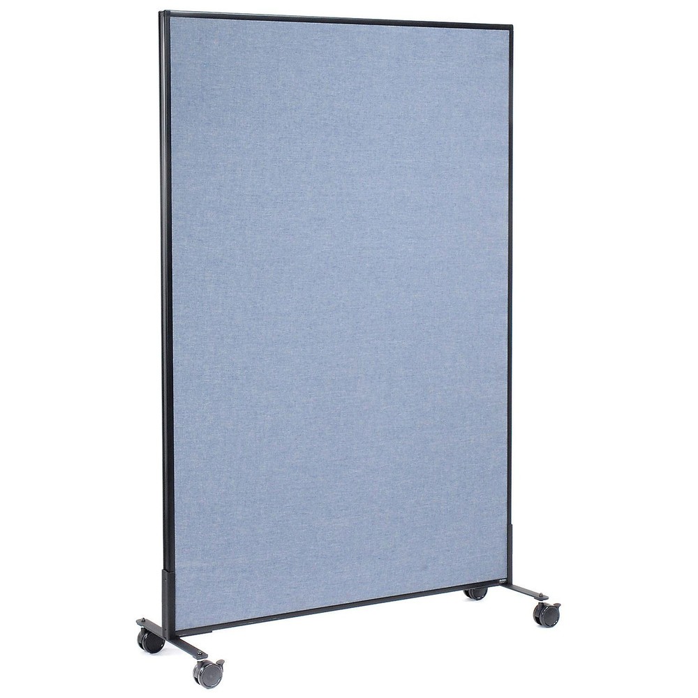 48-1/4"W x 75"H Mobile Office Partition Panel Blue