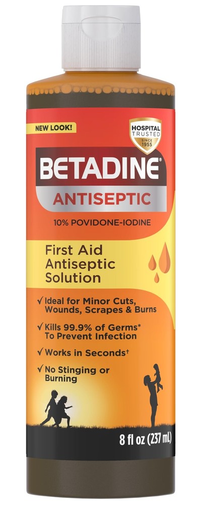 Betadine Antiseptic Liquid First Aid Solution, Povidone-iodine 10, Infection