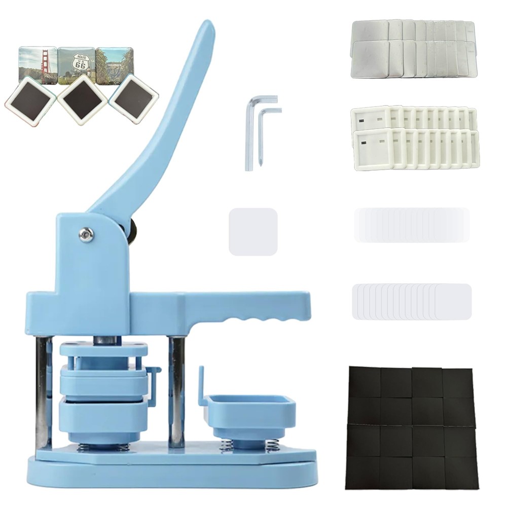 Square-Shaped Button Maker Machine,50mm/1.97 inch Square Fridge Magnet Maker ...
