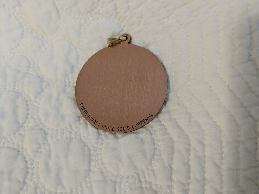 Vintage Coppercraft Guild Solid Copper Zodiac Gemini Pendant