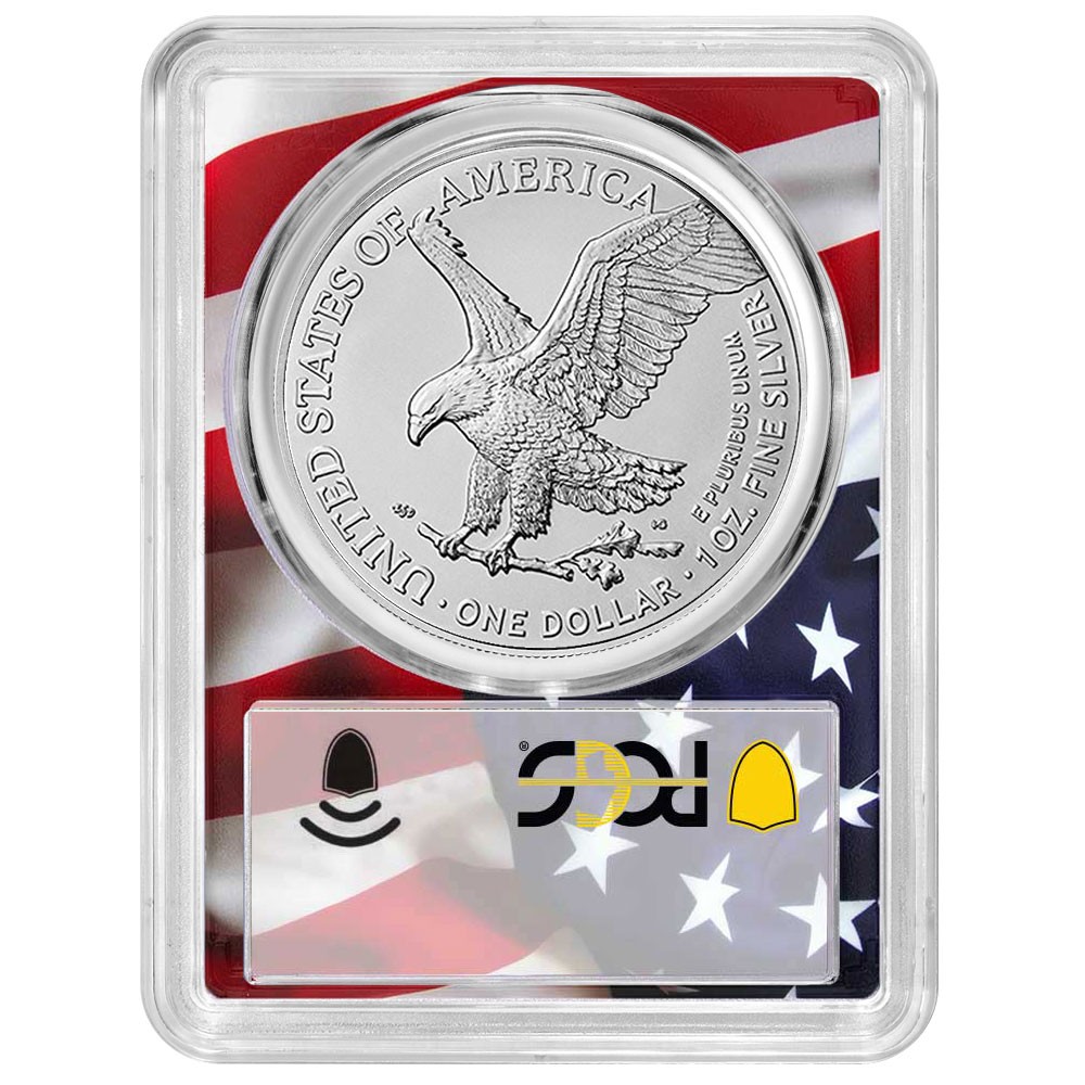2026 (W) $1 American Silver Eagle PCGS MS70 Flag Frame