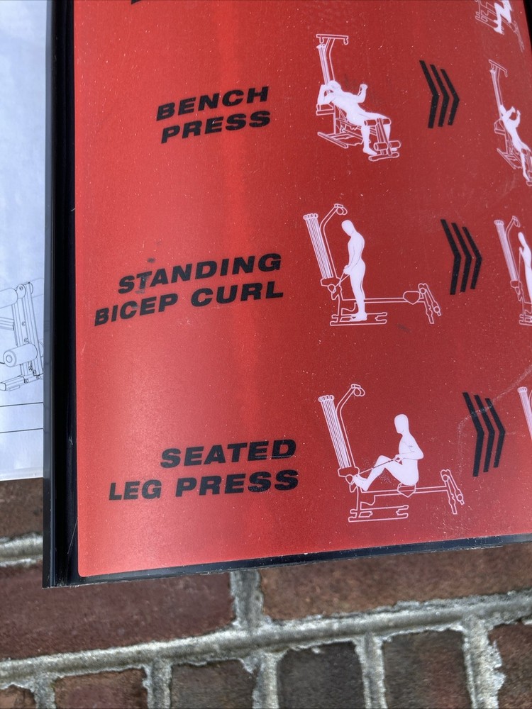 Bowflex PR1000 Placard Assembly Exercise Chart Replacement Part & Manual