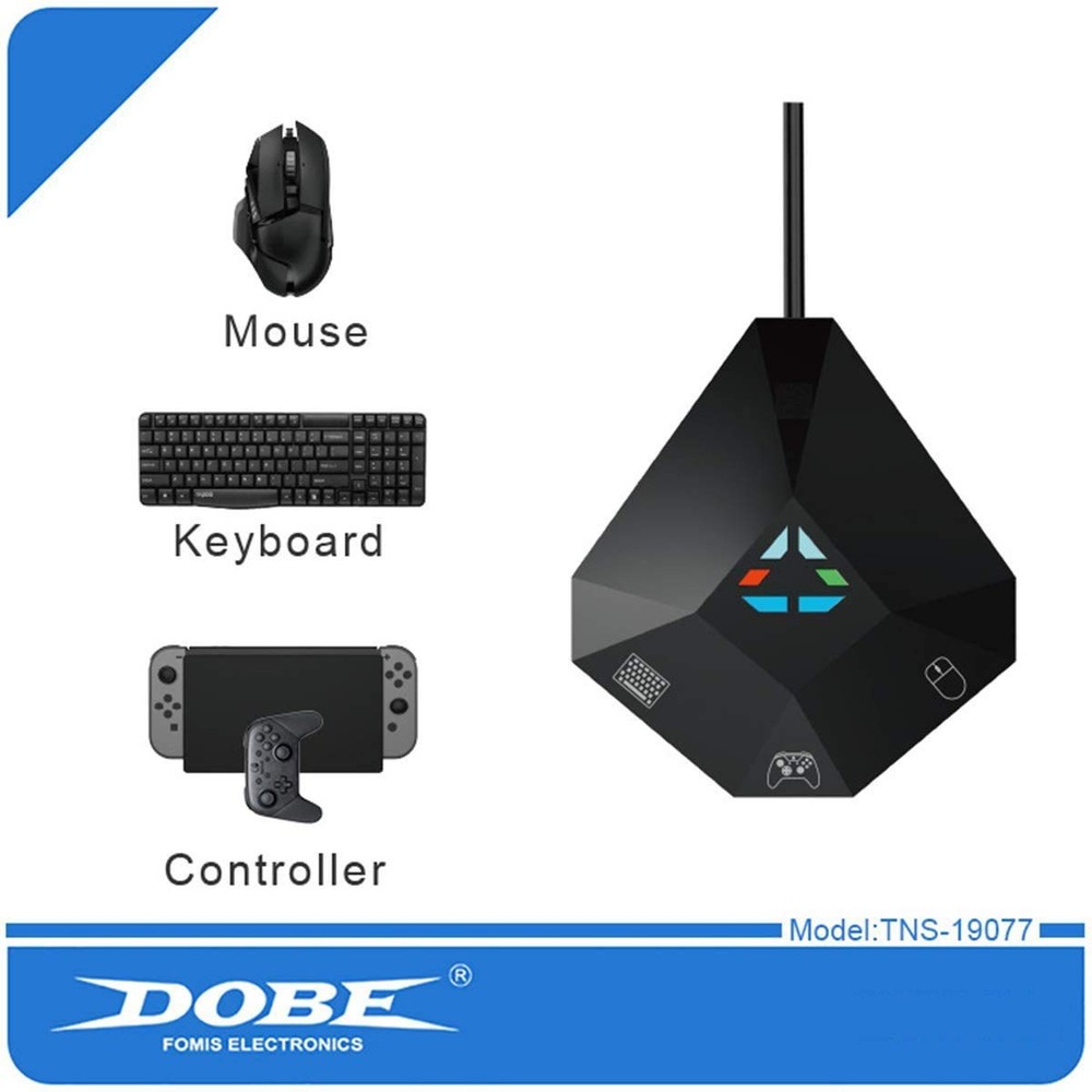Dobe NS-Switch PS4 PS3 Game Keyboard and Mouse Adapter for PS4, PS3, black