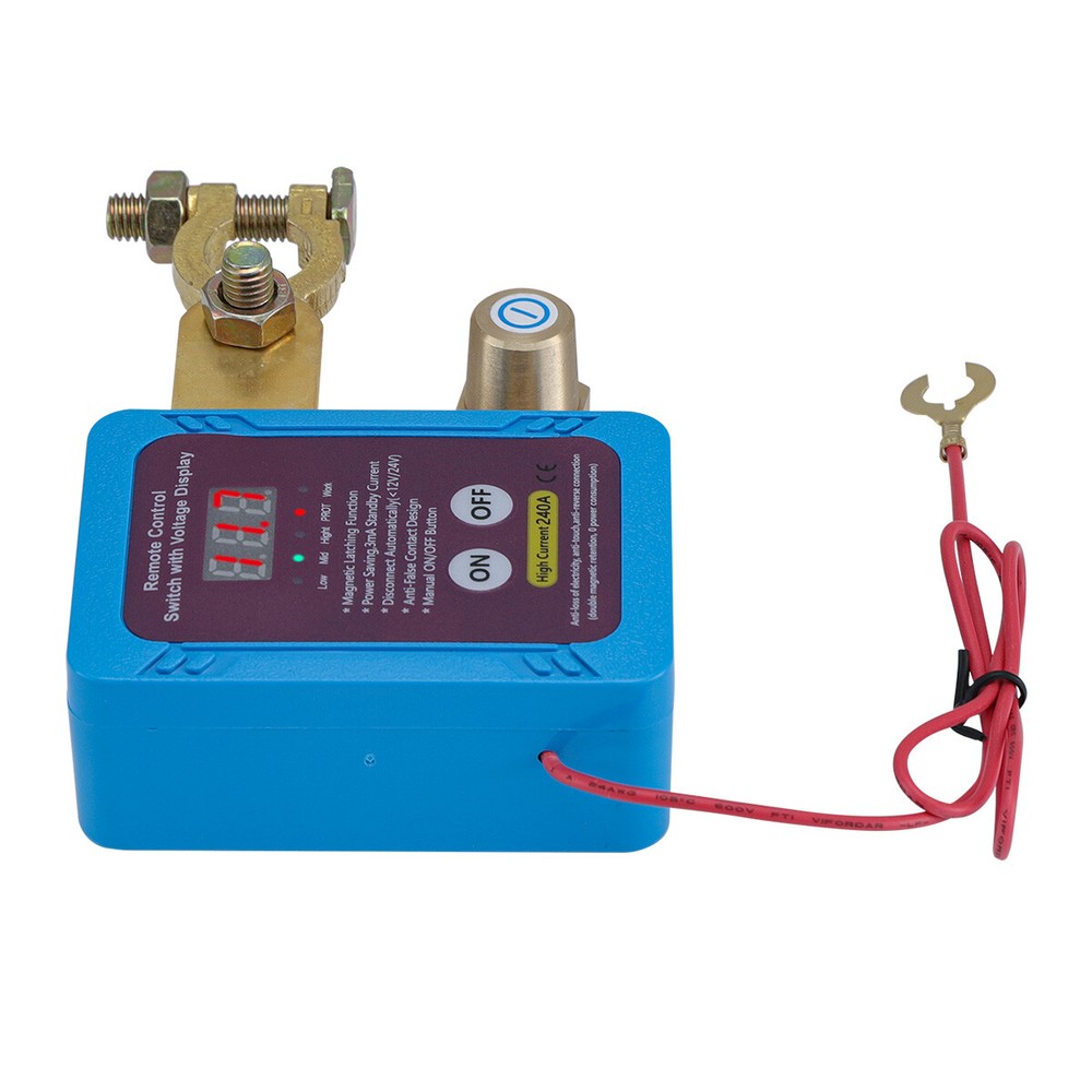 240A Kill Switch 12V Remote Battery Disconnect Switch with Led Voltage Display
